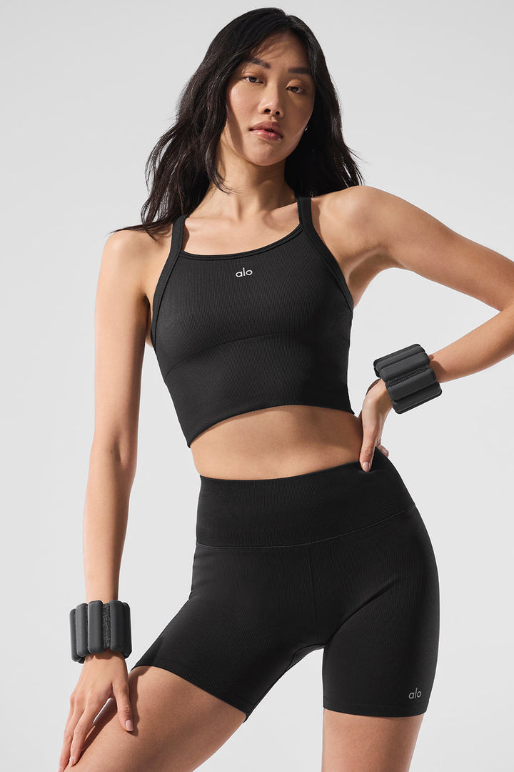 Seamless Ribbed Favorite Bra Tank - Black