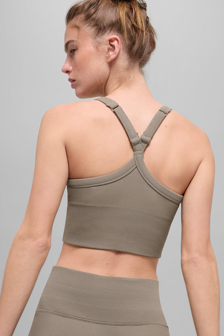Seamless Ribbed Favorite Bra Tank - Light Cocoa